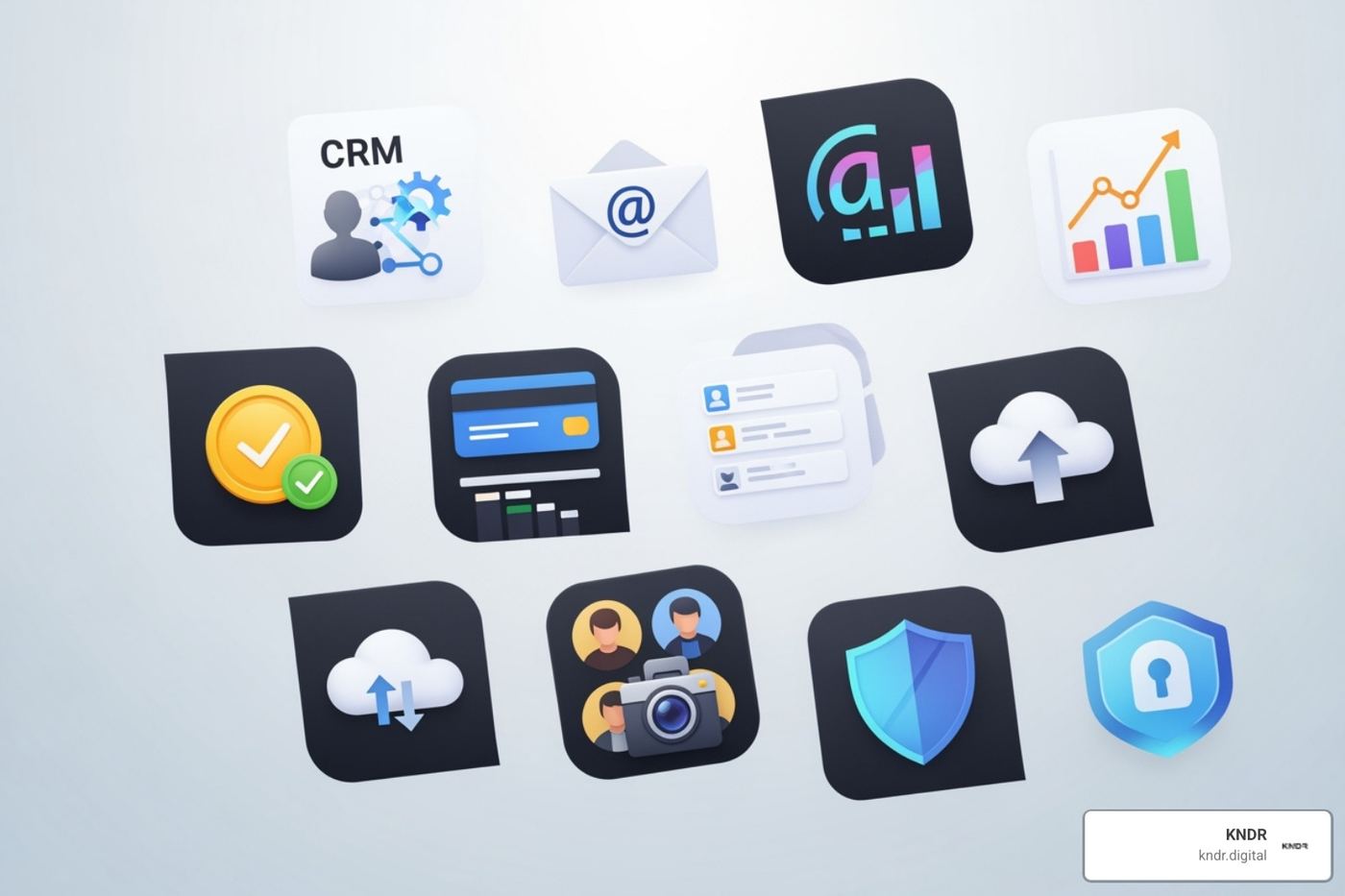 icons representing different software types arranged in a collage - donor acquisition software icons representing different software types arranged in a collage - donor acquisition software