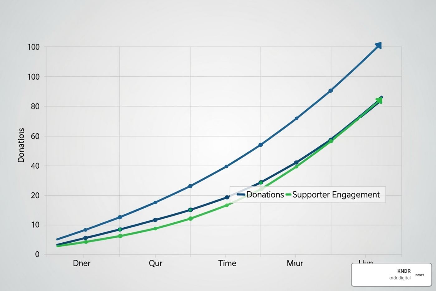 chart showing upward trends in donations and engagement - Nonprofit marketing consultant chart showing upward trends in donations and engagement - Nonprofit marketing consultant
