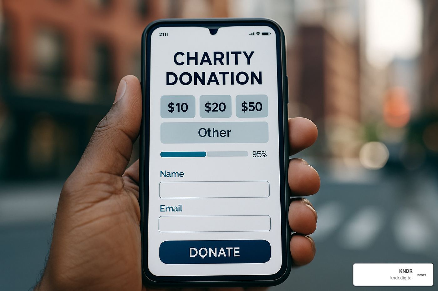 mobile donation flow interface showing optimized giving experience - charity fundraising platform