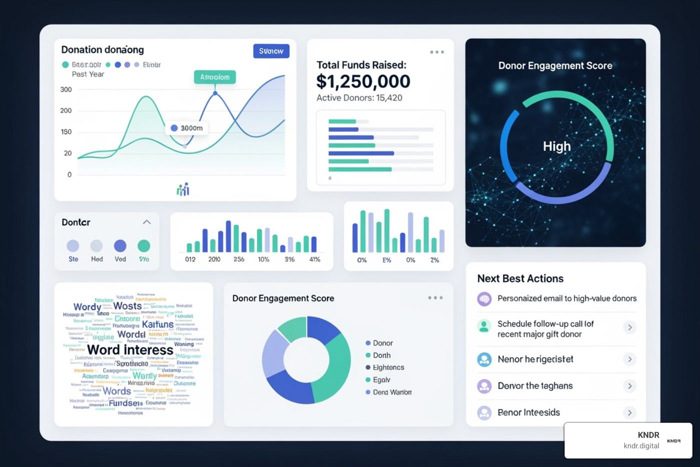 dashboard showing AI-driven insights for a nonprofit campaign - AI for nonprofits