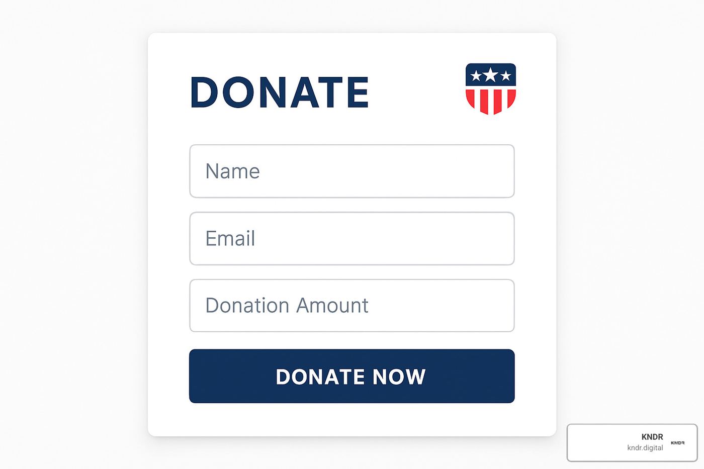 streamlined donation form with minimal fields and clear call-to-action - digital donor acquisition