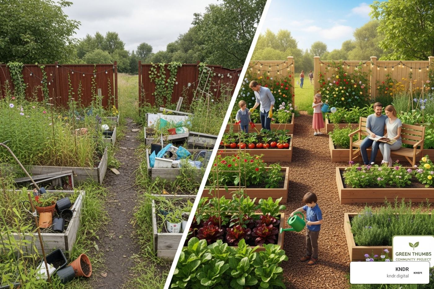 Showing a before-and-after of a nonprofit project - social media for nonprofits