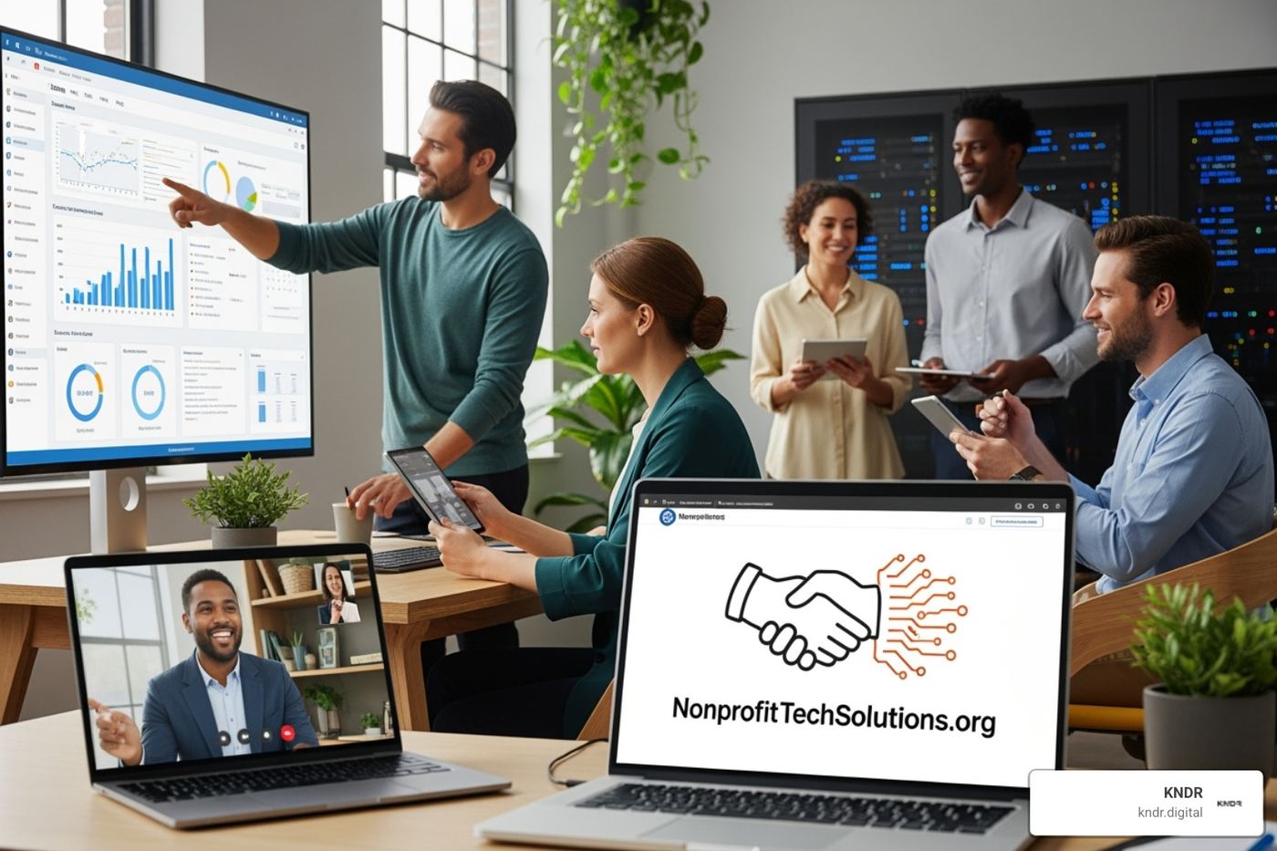 A nonprofit's website shown on a laptop, tablet, and phone, demonstrating responsive design - technology for nonprofits A nonprofit's website shown on a laptop, tablet, and phone, demonstrating responsive design - technology for nonprofits