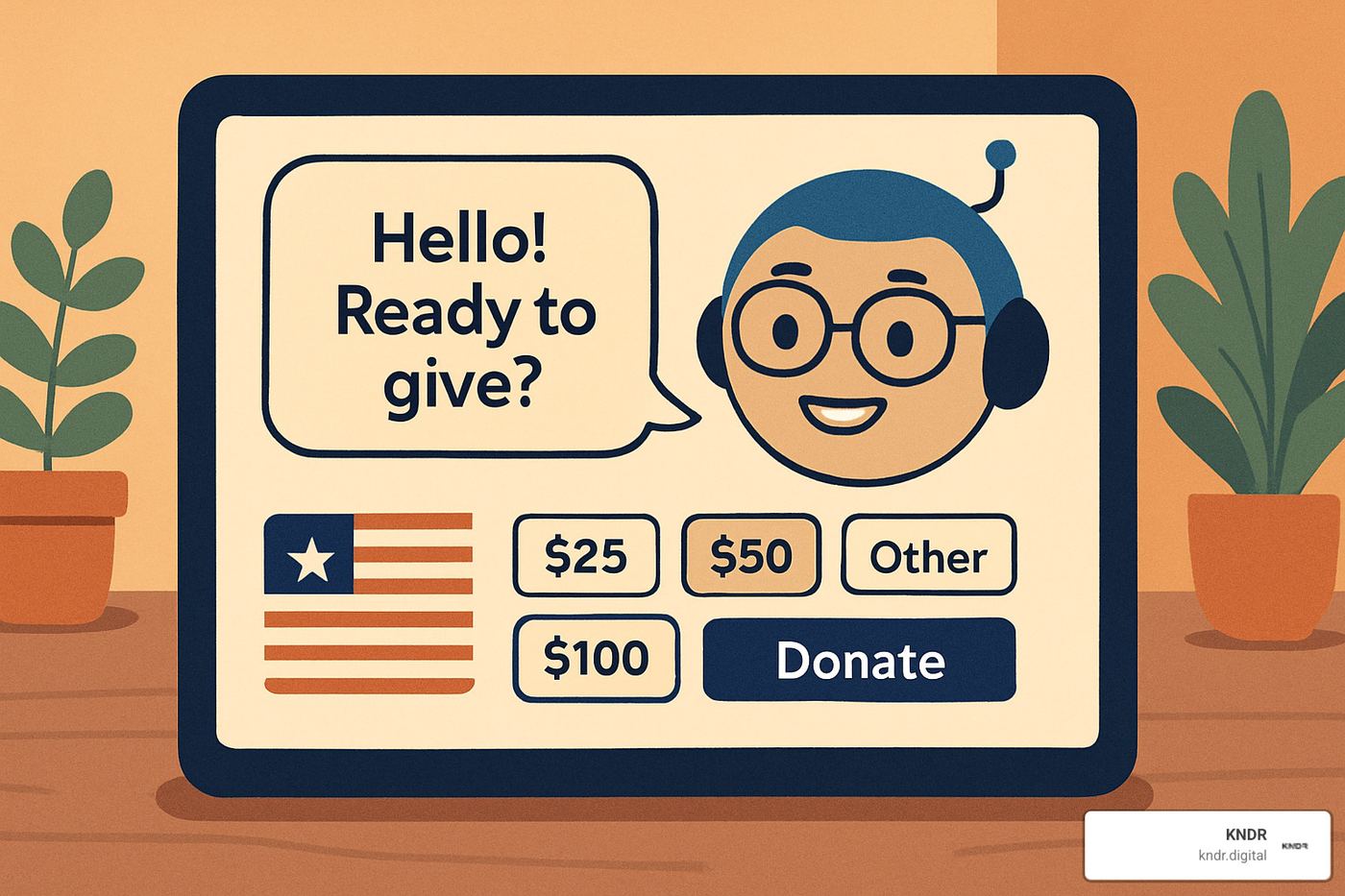 AI assistant guiding a donor through personalized giving experience - digital fundraising agency