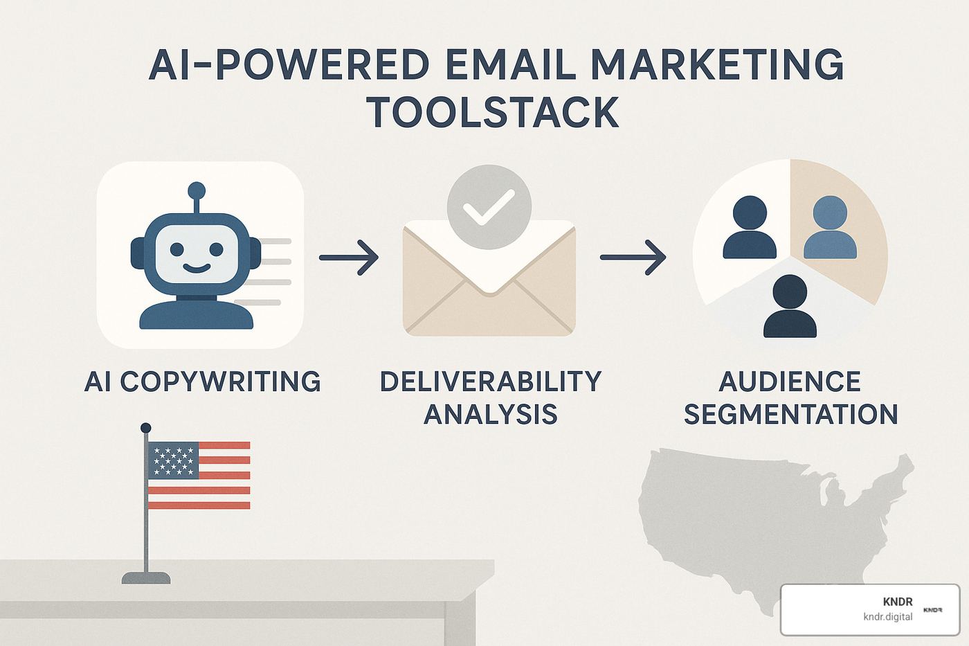 Visual representation of AI email marketing toolstack - AI driven email campaigns